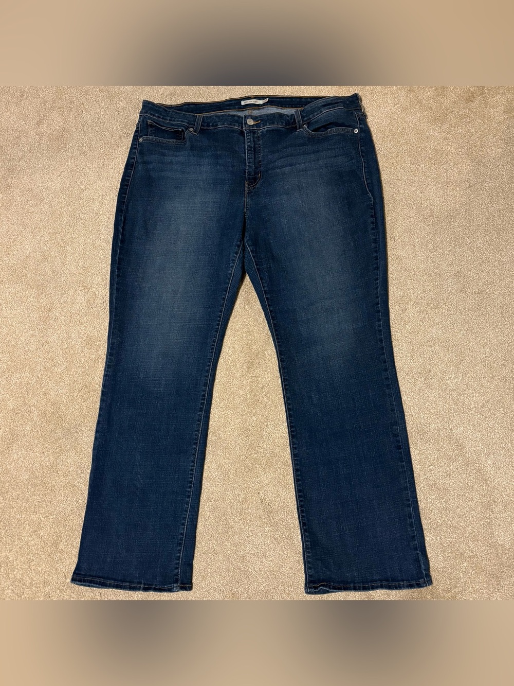 Levi’s Women’s 414 Classic Straight Jeans Size 24W Dark Wash Blue Denim 42x31